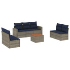 Loungebank voor tuin met grijs materiaal en gepoedercoat staal afmetingen - Grijs - Tuinsets
