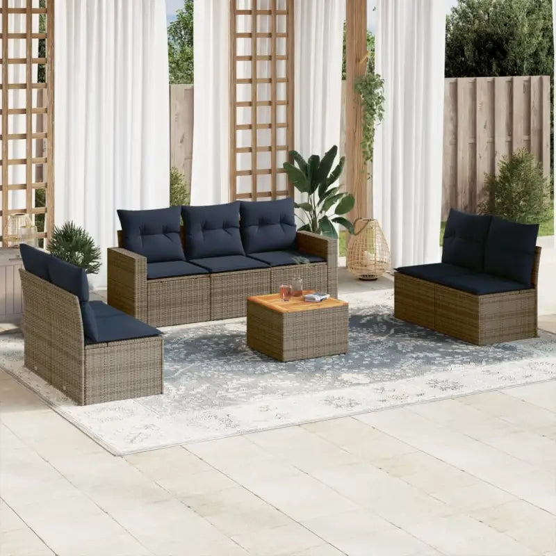 Loungebank voor tuin met grijs materiaal en gepoedercoat staal afmetingen - Grijs - Tuinsets