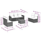 Loungebank voor tuin met grijs materiaal en gepoedercoat staal afmetingen - Grijs - Tuinsets