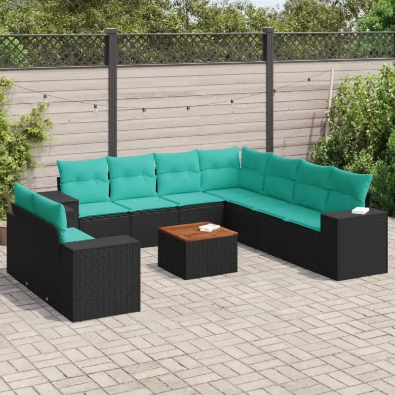 Loungebank voor tuin met grijs materiaal en gepoedercoat staal - Zwart en blauw - Tuinsets