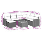 Loungebank voor tuin met grijs materiaal en waterdichte tas - grijs en marineblauw / Met tafel - Tuinsets