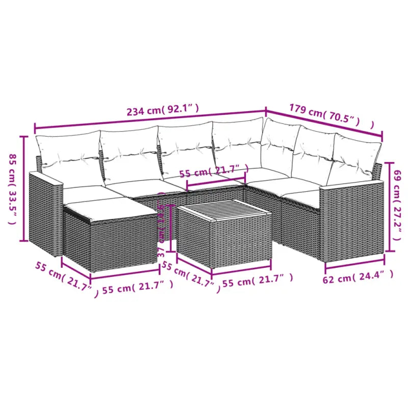 Loungebank voor tuin met grijs materiaal en waterdichte tas - grijs en marineblauw / Met tafel - Tuinsets