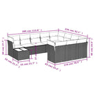 Loungebank voor tuin met poly rattan en zwart materiaal - Tuinsets