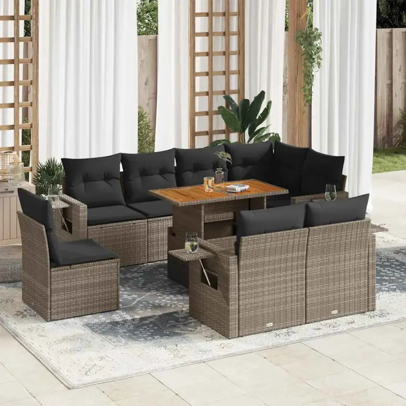 Loungebank voor tuin met waterdichte tas en grijs gepoedercoat staal - Tuinsets