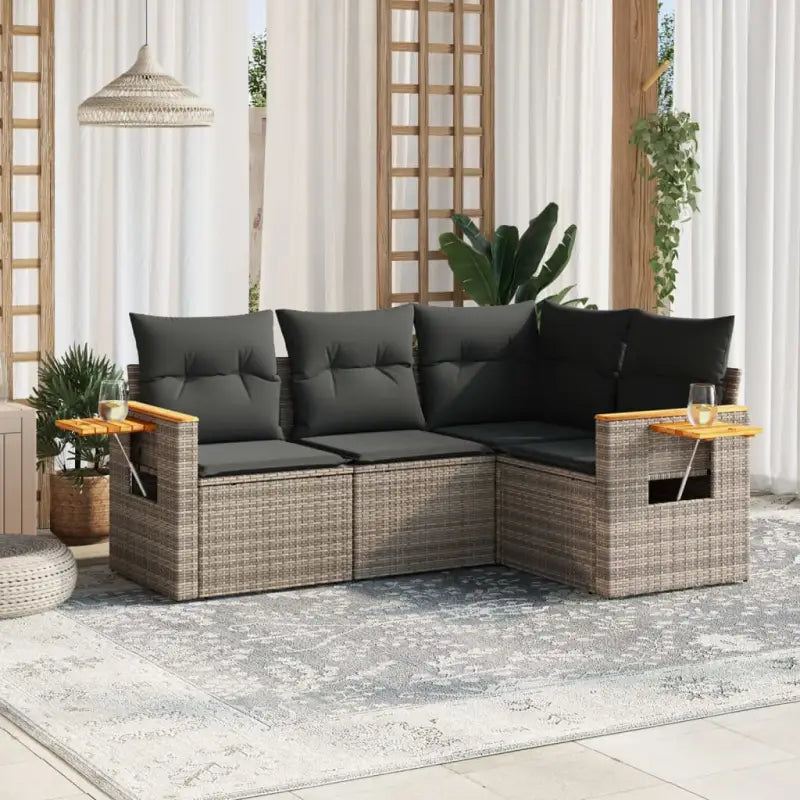 Loungebank voor tuin met waterdichte tas en grijs materiaal - Tuinsets