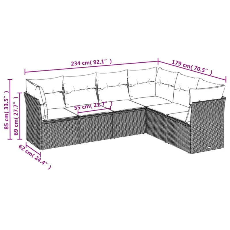 Loungebank voor tuin met waterdichte tas en poly rattan afmetingen - Tuinsets