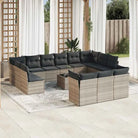 Loungebank voor tuin met waterdichte tas en zwart materiaal - Lichtgrijs / Met tafel - Tuinsets