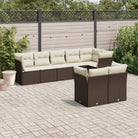 Loungebank voor tuin met waterdichte tas in zwart gepoedercoat staal - Bruin en crème / Zonder tafel - Tuinsets