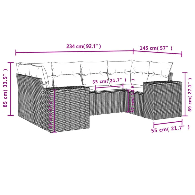 Loungebank voor tuin met waterdichte zak en bruin gepoedercoat staal - Bruin - Tuinsets