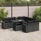 Loungebank voor tuin met zwart materiaal en gepoedercoat staal - Zwart / met opbergruimte - Tuinsets