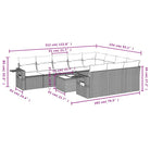 Loungebank voor tuin met zwart materiaal en gepoedercoat staal afmetingen - Tuinsets