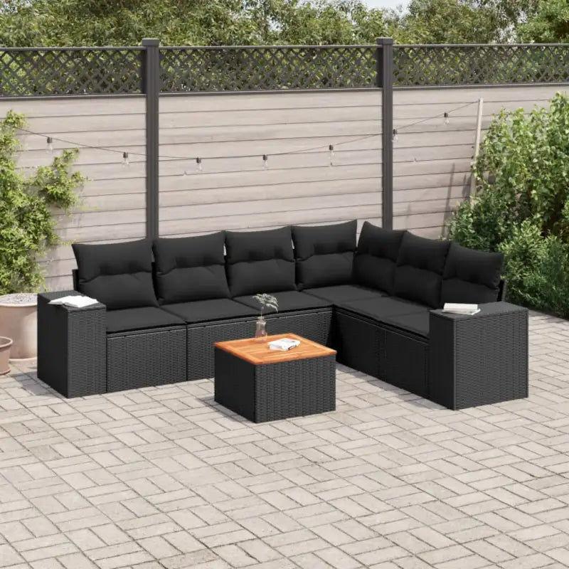 Loungebank voor tuin met zwart materiaal en gepoedercoat staal - Tuinsets