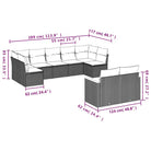 Loungebank voor tuin met zwart materiaal en gepoedercoat staal - Tuinsets