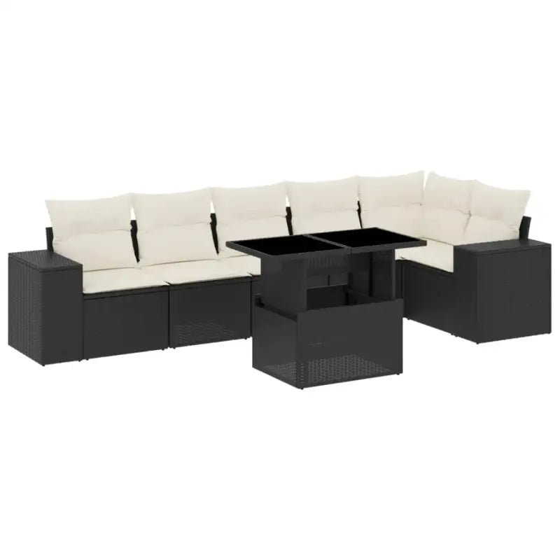 Loungebank voor tuin met zwart materiaal en gepoedercoat staal - Tuinsets