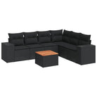 Loungebank voor tuin met zwart materiaal en gepoedercoat staal - Tuinsets