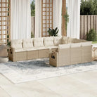 Loungebank voor tuin met zwart materiaal en gepoedercoat staal afmetingen - beige en crèmekleurig / Zonder tafel