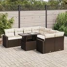 Loungebank voor tuin met zwart materiaal en gepoedercoat staal - Bruin en crème / met opbergruimte - Tuinsets