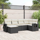 Loungebank voor tuin met zwart materiaal en waterdichte tas - Zwart en crème / Zonder tafel - Tuinsets