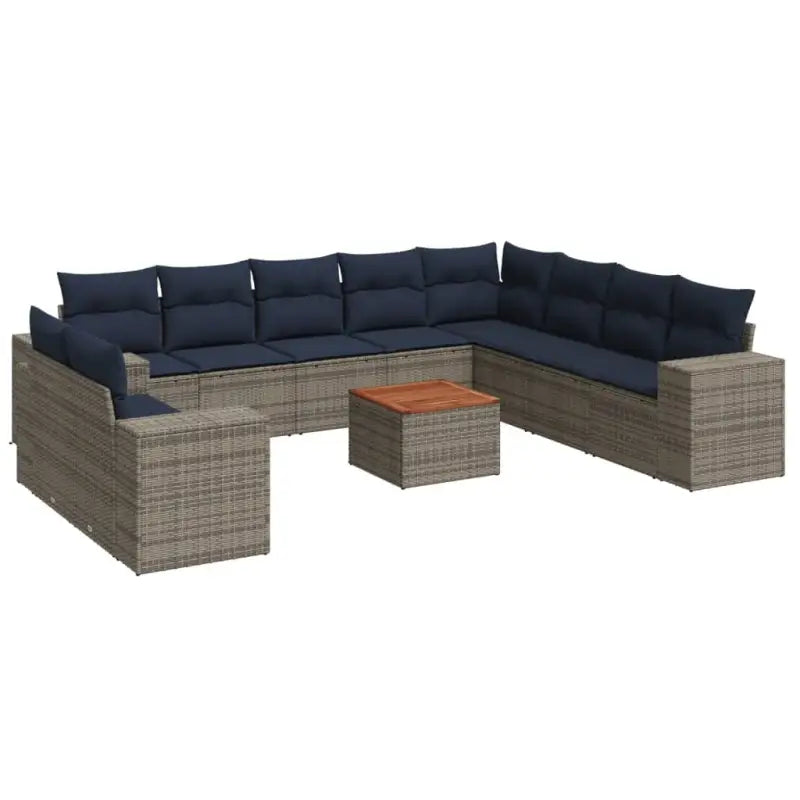 Loungebank voor tuin of terras in grijs materiaal en gepoedercoat staal - Tuinsets