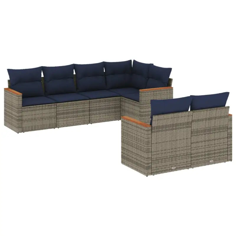 Loungebank voor tuin of terras in grijs materiaal met waterdichte tas - grijs en marineblauw - Tuinsets