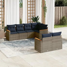 Loungebank voor tuin of terras in grijs materiaal met waterdichte tas - grijs en marineblauw - Tuinsets