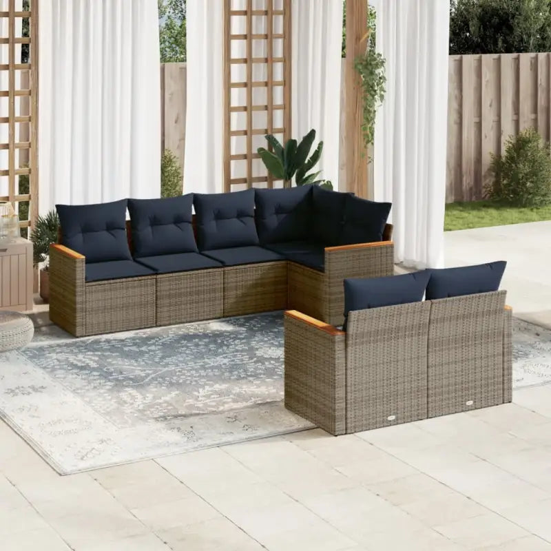 Loungebank voor tuin of terras in grijs materiaal met waterdichte tas - grijs en marineblauw - Tuinsets