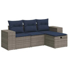 Loungebank voor tuin of terras in grijs materiaal met waterdichte zak - Tuinsets