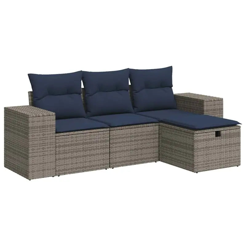 Loungebank voor tuin of terras in grijs materiaal met waterdichte zak - Tuinsets