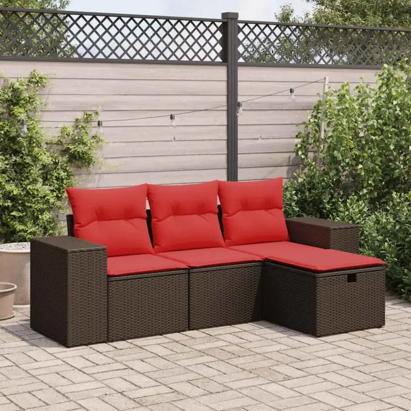 Loungebank voor tuin of terras in grijs materiaal met waterdichte zak - Bruin / met opbergruimte - Tuinsets