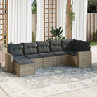 Loungebank voor tuin of terras met beige materiaal en gepoedercoat staal - Grijs / Zonder tafel - Tuinsets