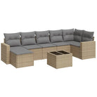 Loungebank voor tuin of terras met beige materiaal en gepoedercoat staal - Tuinsets