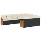 Loungebank voor tuin of terras met gepoedercoat staal en zwart materiaal - Tuinsets