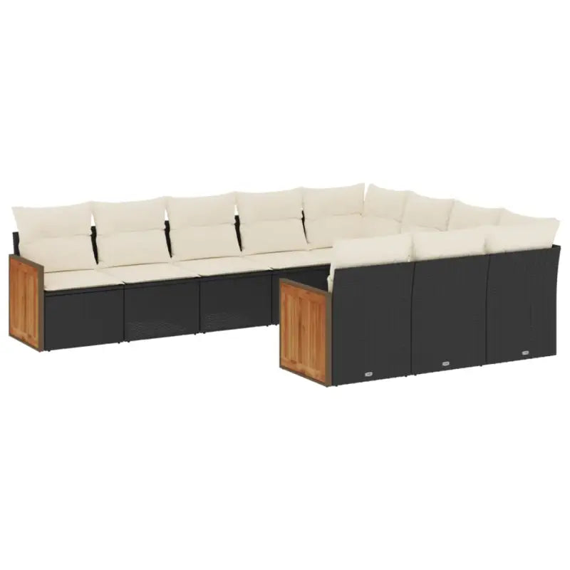 Loungebank voor tuin of terras met gepoedercoat staal en zwart materiaal - Tuinsets