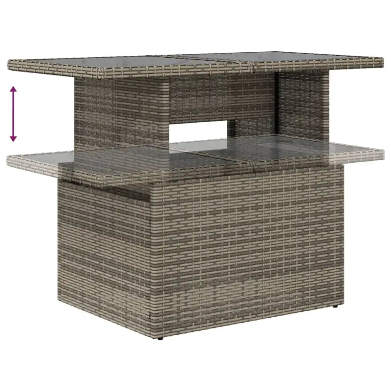 Loungebank voor tuin of terras met grijs materiaal en gepoedercoat staal - Tuinsets