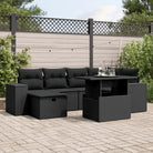 Loungebank voor tuin of terras met grijs materiaal en gepoedercoat staal - Zwart / zonder opbergruimte - Tuinsets