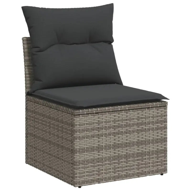 Loungebank voor tuin of terras met grijs materiaal en gepoedercoat staal - Tuinsets