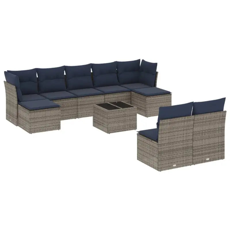 Loungebank voor tuin of terras met grijs materiaal en gepoedercoat staal - Tuinsets