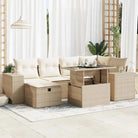 Loungebank voor tuin of terras met grijs materiaal en gepoedercoat staal - beige en crèmekleurig / met opbergruimte