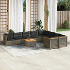 Loungebank voor tuin of terras met natuurlijke olieafwerking en beige materiaal - Grijs / Met tafel / gat weven