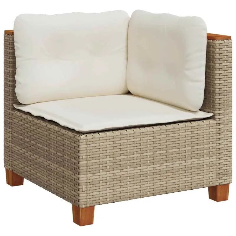 Loungebank voor tuin of terras met natuurlijke olieafwerking en beige materiaal - Tuinsets
