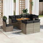 Loungebank voor tuin of terras met waterdichte tas en grijs materiaal - grijs en donkergrijs / 3x midden + 5x hoek