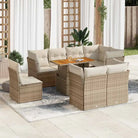 Loungebank voor tuin of terras met waterdichte tas en grijs materiaal - beige en crèmekleurig / 3x midden + 5x hoek
