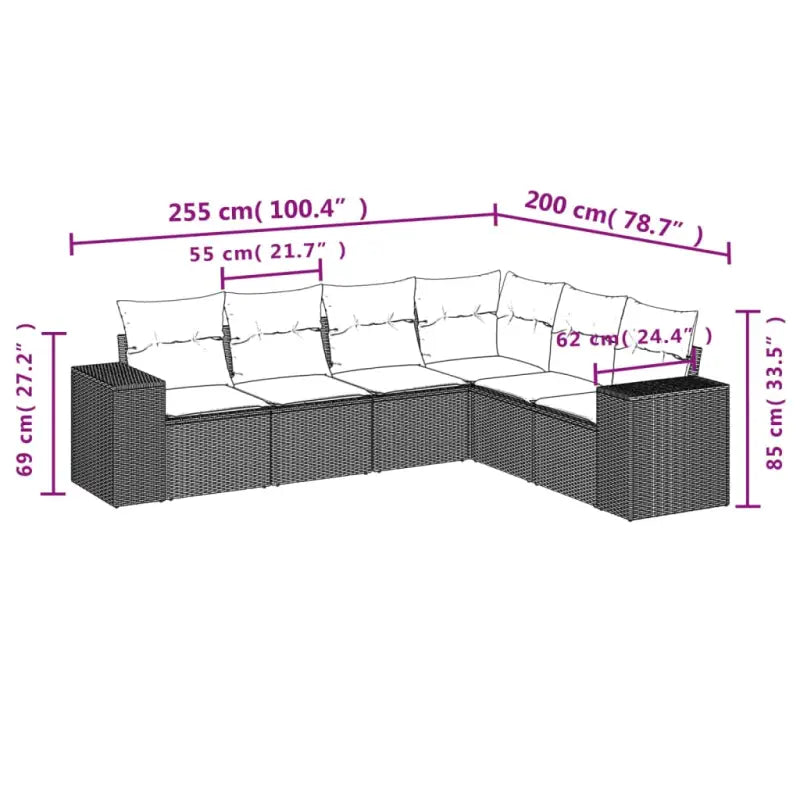 Loungebank voor tuin of terras van bruin materiaal met waterdichte tas - Tuinsets