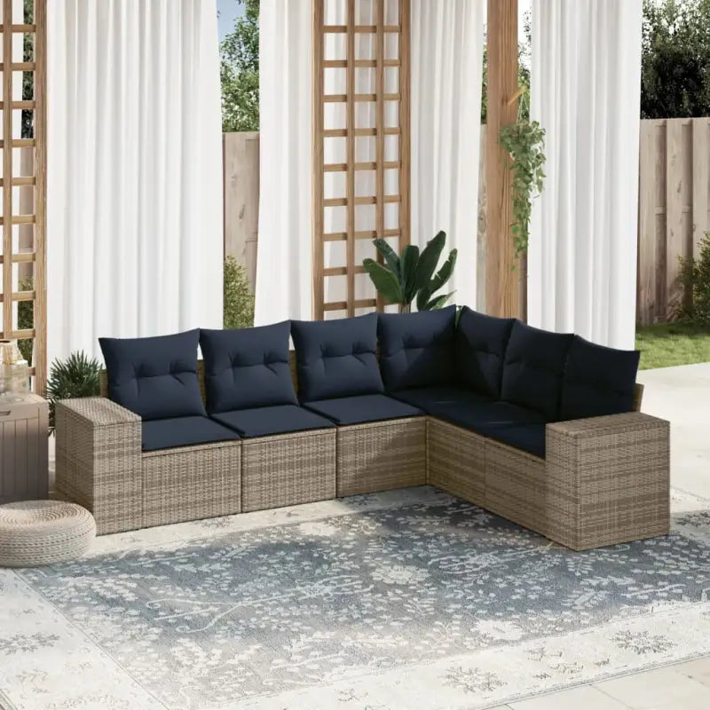 Loungebank voor tuin of terras van bruin materiaal met waterdichte tas - Grijs / Zonder tafel - Tuinsets