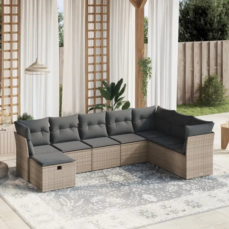Loungebank voor tuin Terras met zwart gepoedercoat staal afmetingen - Grijs / zonder opbergruimte - Tuinsets