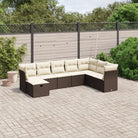 Loungebank voor tuin Terras met zwart gepoedercoat staal afmetingen - Bruin en crème / zonder opbergruimte - Tuinsets