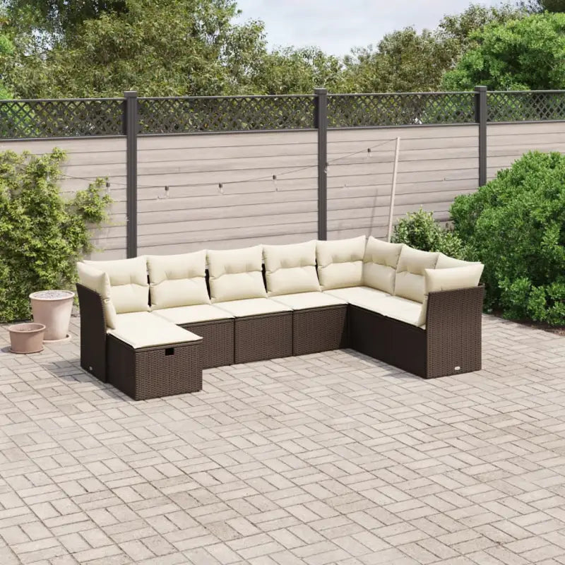 Loungebank voor tuin Terras met zwart gepoedercoat staal afmetingen - Bruin en crème / zonder opbergruimte - Tuinsets