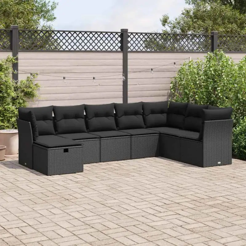 Loungebank voor tuin Terras met zwart gepoedercoat staal afmetingen - Zwart / met opbergruimte - Tuinsets
