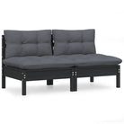Loungebanken 2-zitsbank met massief grenenhout voor terras of tuin - Loungebanken