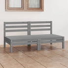 Loungebanken 2-zitsbank van massief grenenhout voor ontspanning - Grijs / 1 - Loungebanken